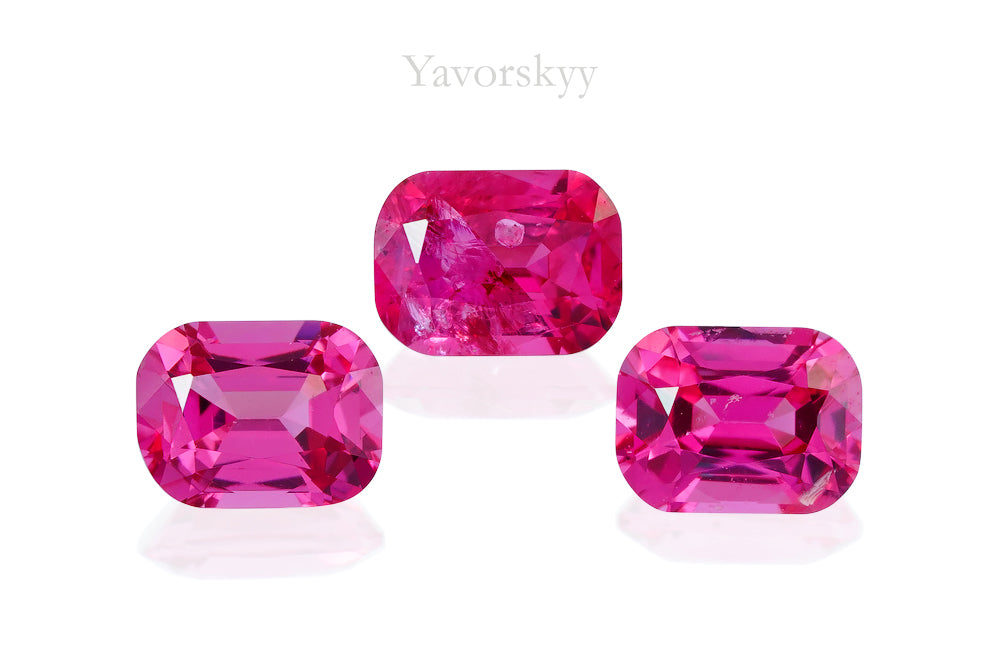 Top view image of 0.66 ct red spinel cushion