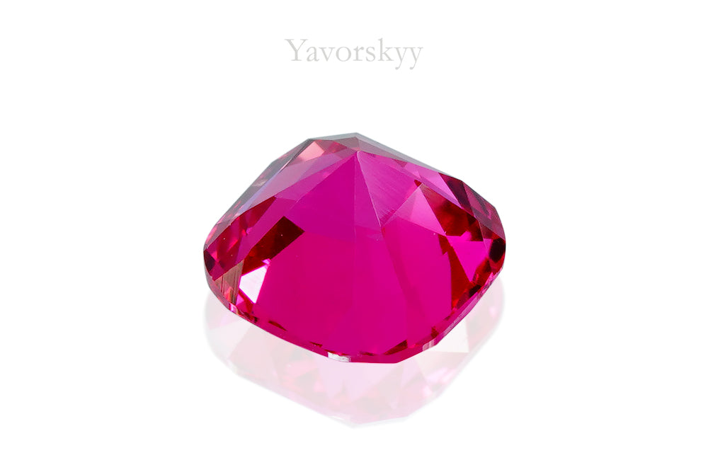 Bottom view picture of a beautiful red spinel 0.7 carat