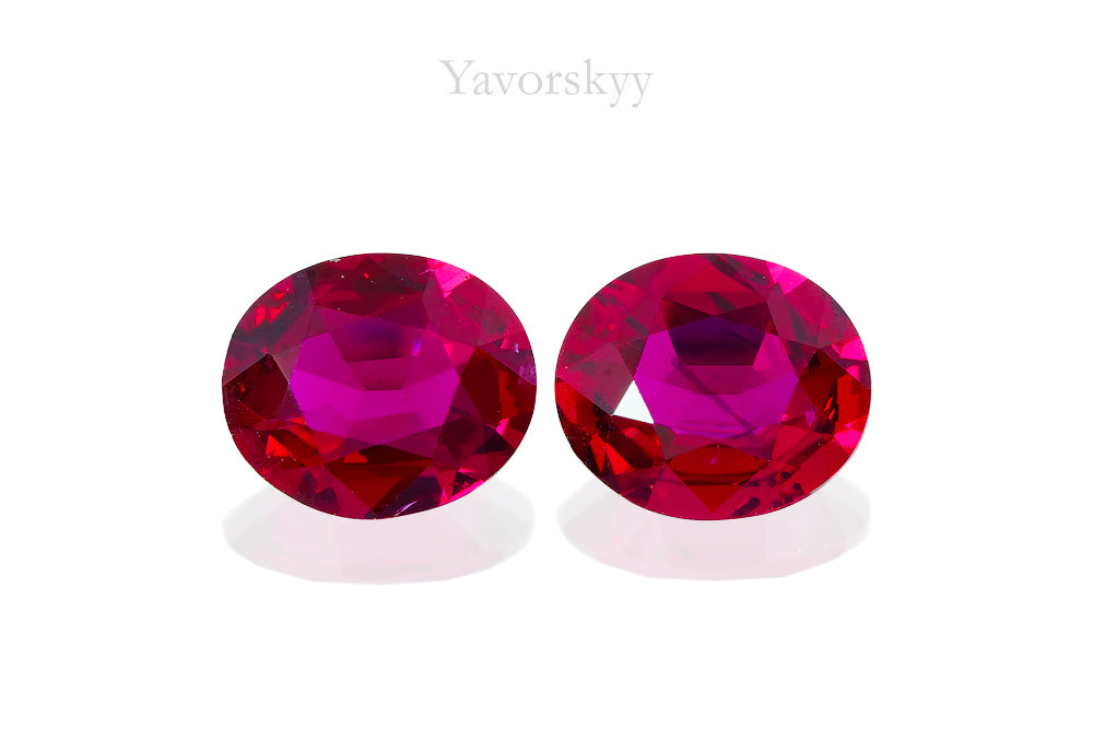 Picture of match pair ruby 0.72 ct oval shape