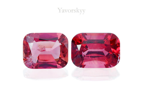 Cushion cut pink tourmaline 0.78 carat pair