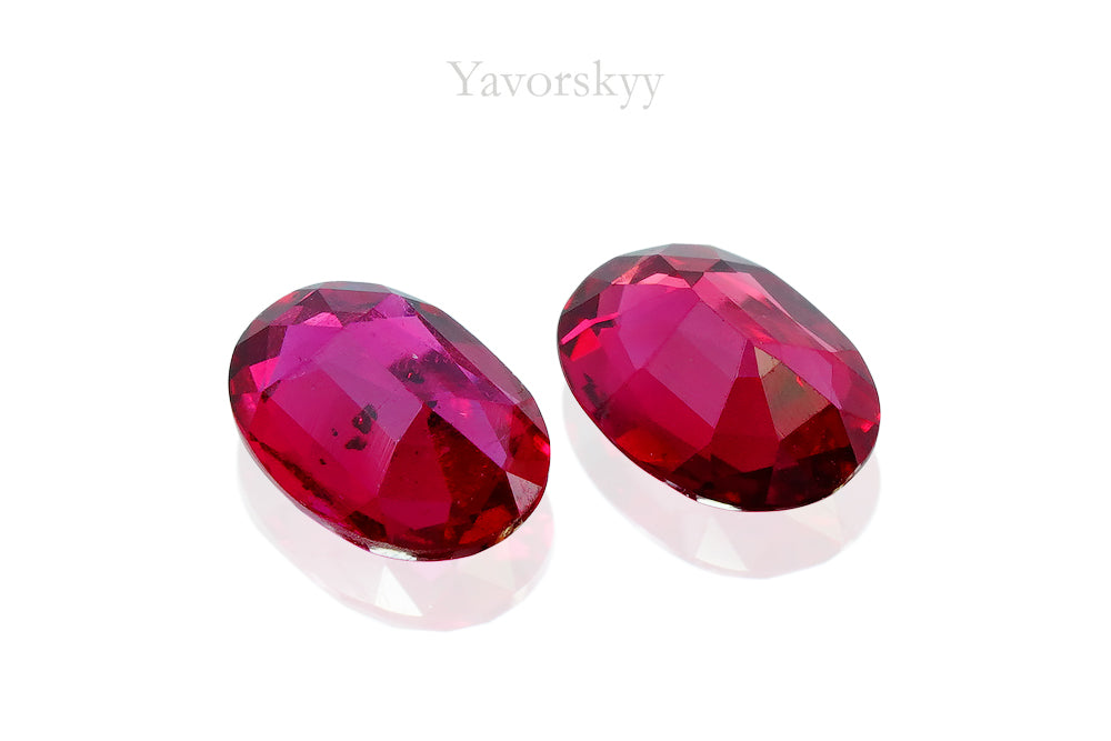 Matched pair ruby oval 0.85 ct back side picture