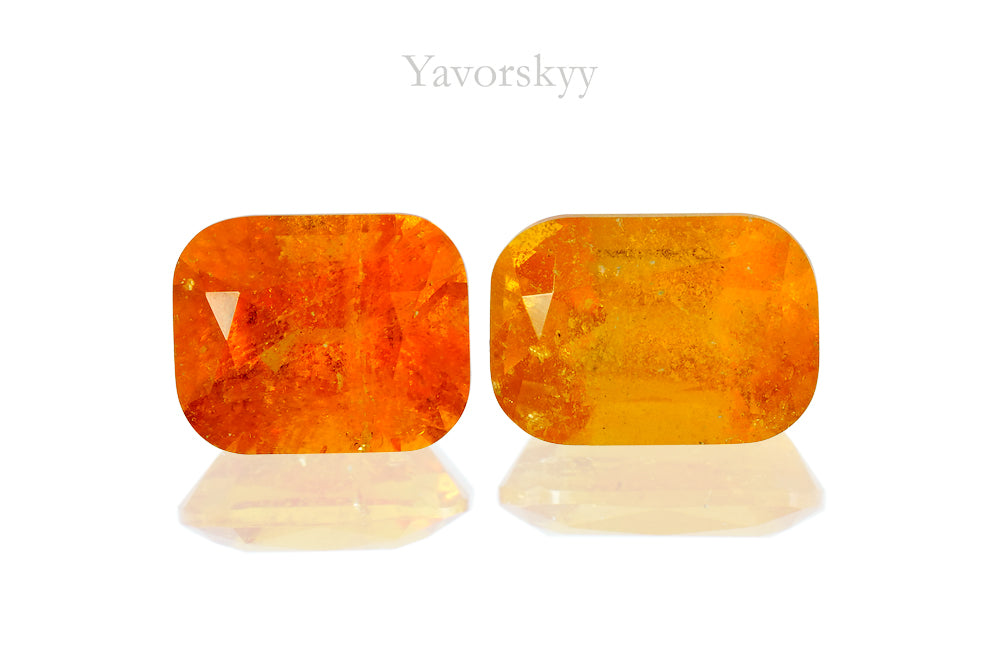 Photo of match pair clinohumite 1.4 cts cushion shape