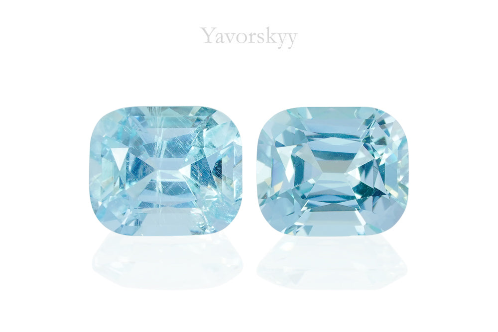 A matched pair of aquamarine 1.73 carats front view picture