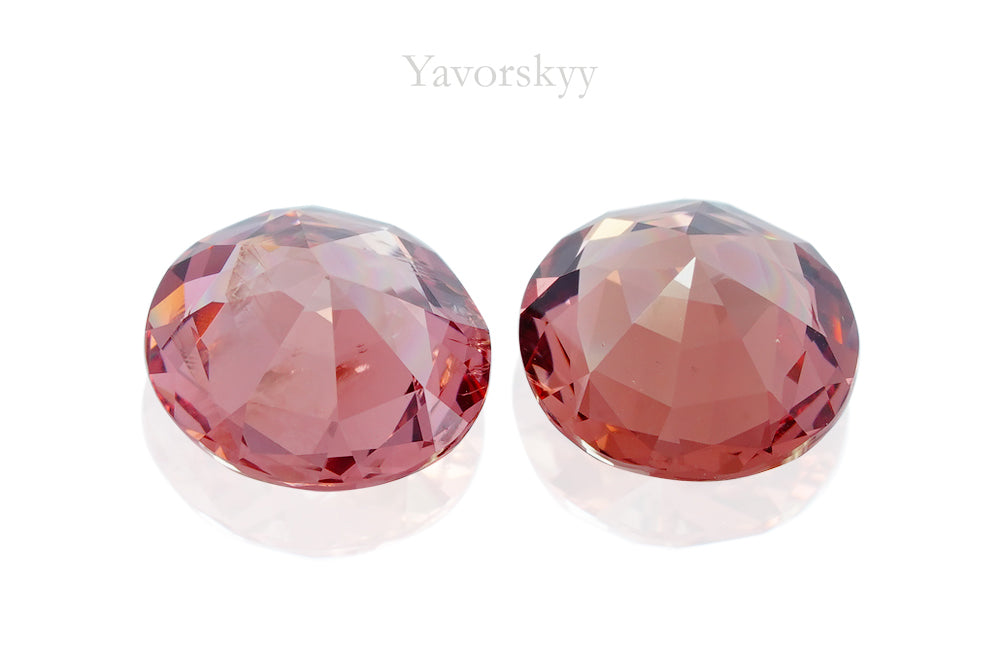 A pair of orange spinel oval 1.82 carats back side photo