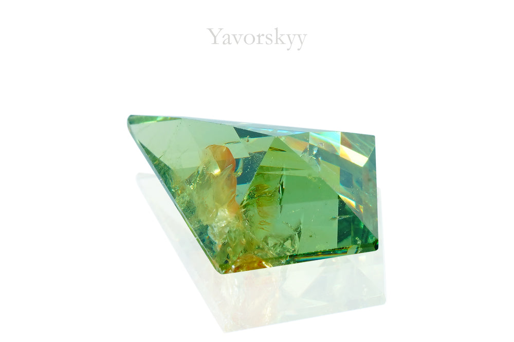 A bottom view photo of demantoid 1.82 carats