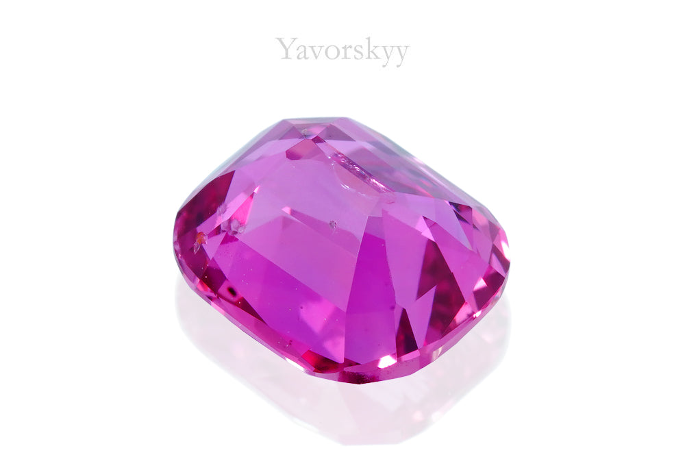 A bottom view photo of pink sapphire 1.86 carats