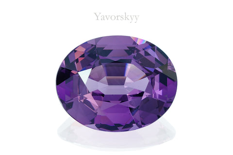 A front view picture of purple spinel 10.09 carats