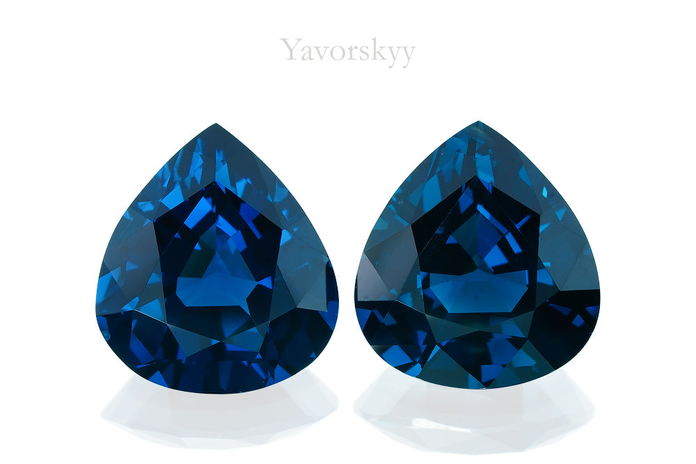 Image of top view of blue spinel 11.72 cts match pair