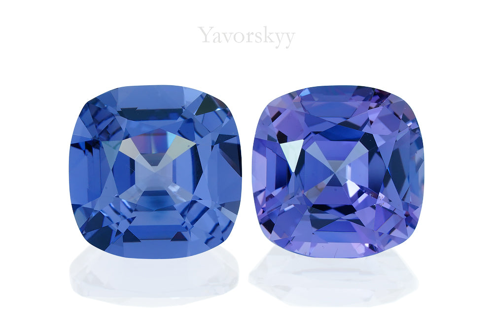 Pair of blue spinel cushion 11.78 carats front view image