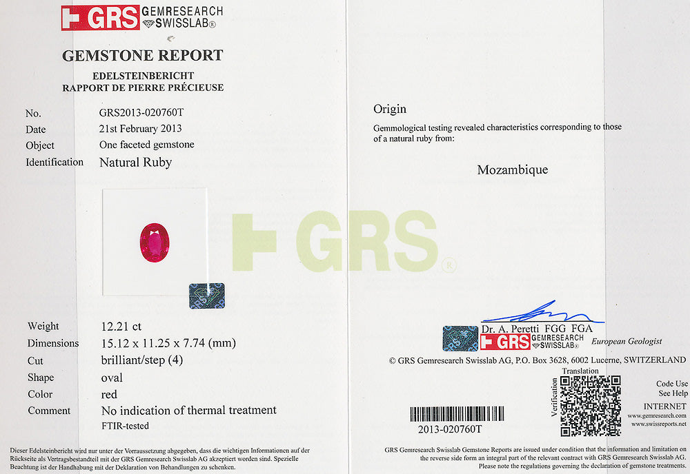 Ruby NH 12.21 cts