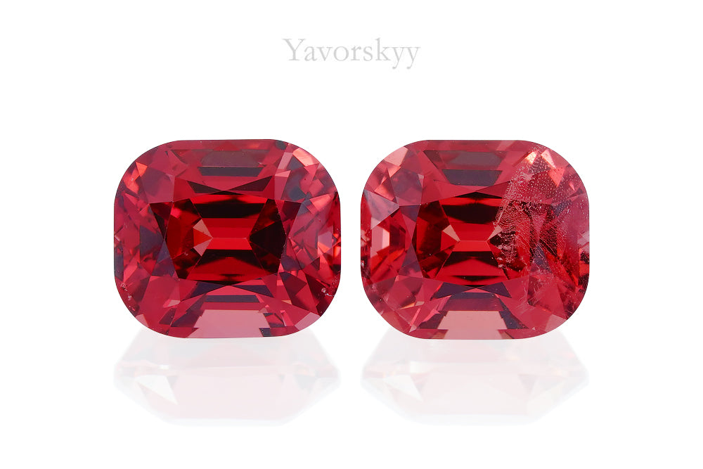 A match pair of pink spinel cushion 2.03 carats front view image