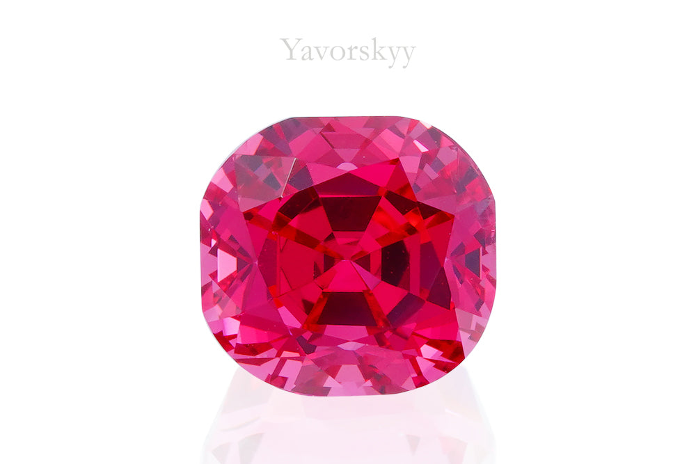 The photo of red spinel 2.08 carats top view