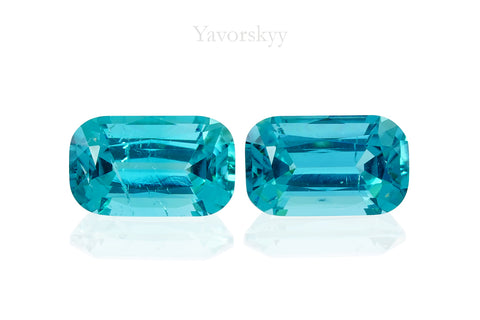 A match pair of tourmaline cushion 2.12 carats front view picture
