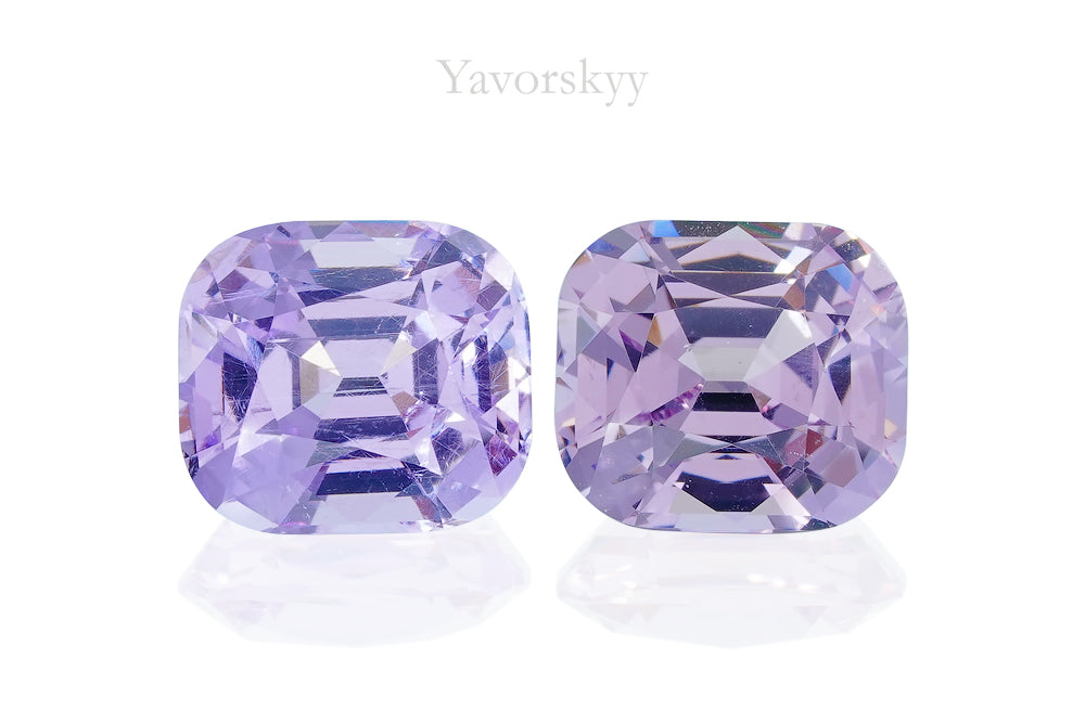 A pair of blue spinel cushion 3.39 carats front view image