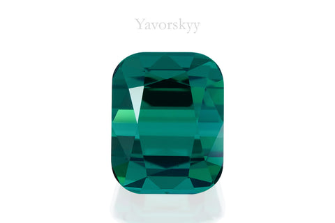 Green color tourmaline cushion shape 3.69 cts front view image
