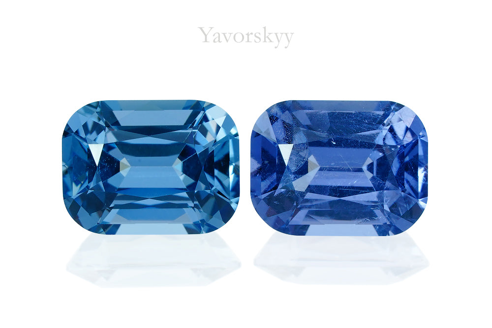 Photo of match pair blue spinel 3.89 carats cushion shape