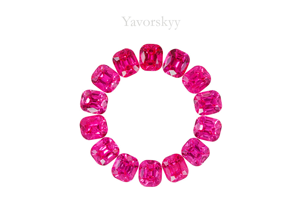 Pinkish-red Spinel 4.54 ct / 14 pcs