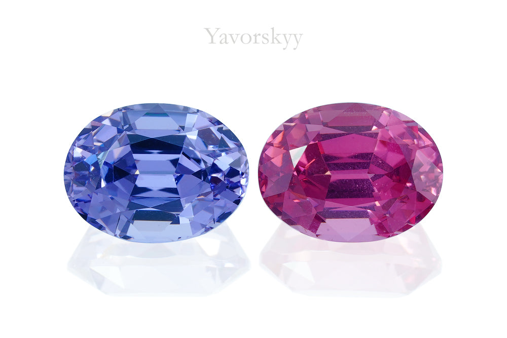 A pair of pink spinel oval 5.28 carats front view image