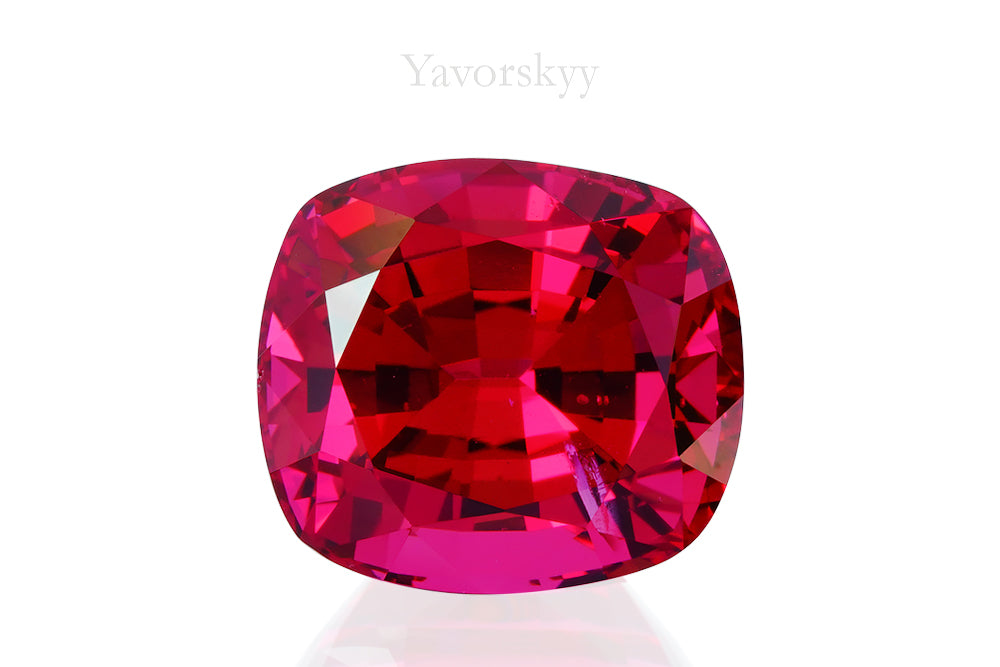 Picture of cushion shape red spinel 6.1 cts top view