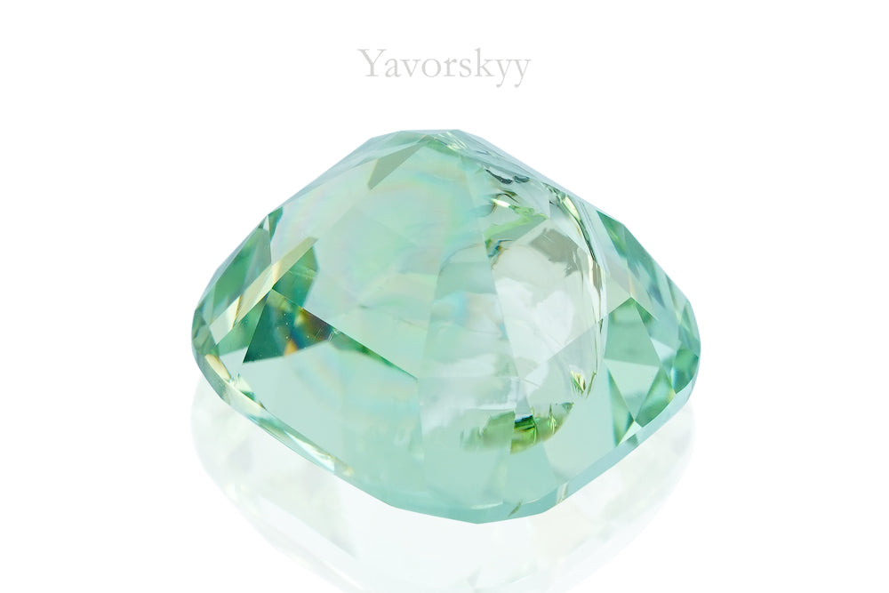 Photo of bottom view of green tourmaline 6.11 carats