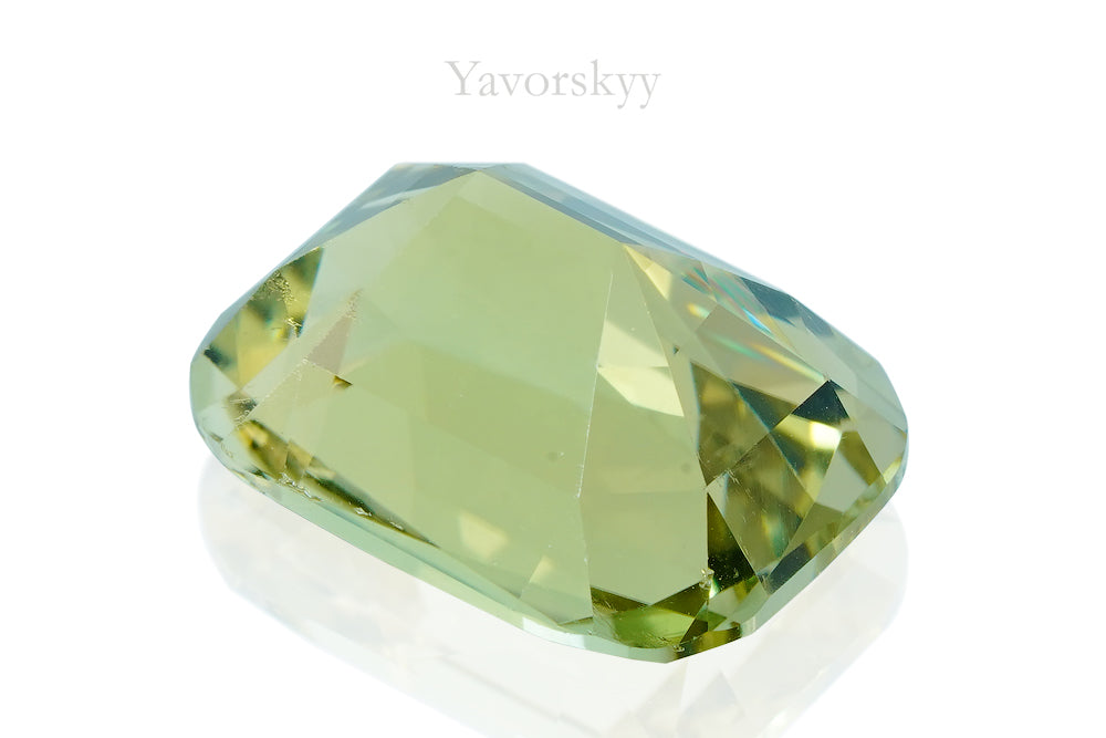 A picture of green tourmaline 8.28 carats bottom view