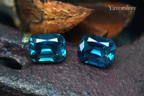 Image of of blue tourmaline 0.95 carats matched pair 