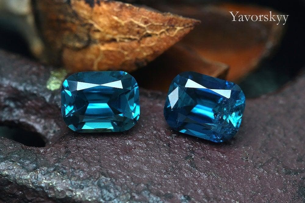 Image of of blue tourmaline 0.95 carats matched pair 
