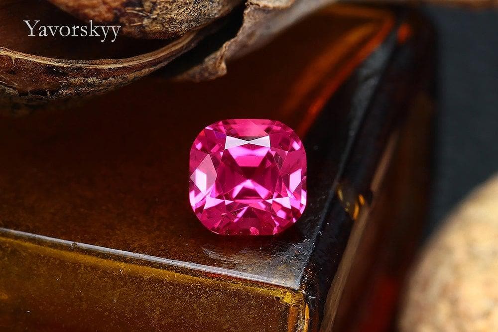 A image of cushion shape red spinel 0.7 carat