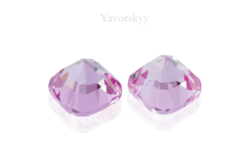 Bottom view image of matched pair pink spinel 0.84 carat