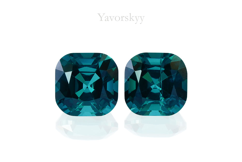 A matched pair of tourmaline cushion 1.32 carats front view image