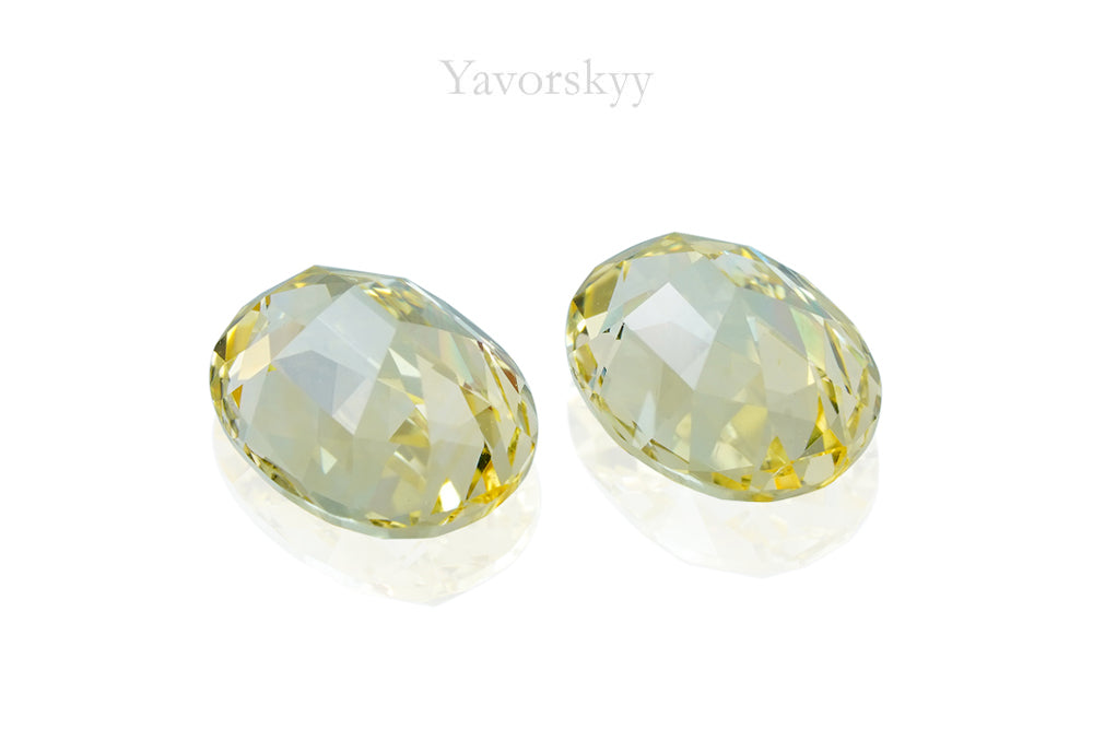 Photo of match pair yellow sapphire 3.33 carats oval shape
