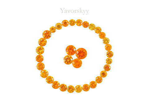 Mandarin Garnet 3.46 cts / 33 pcs