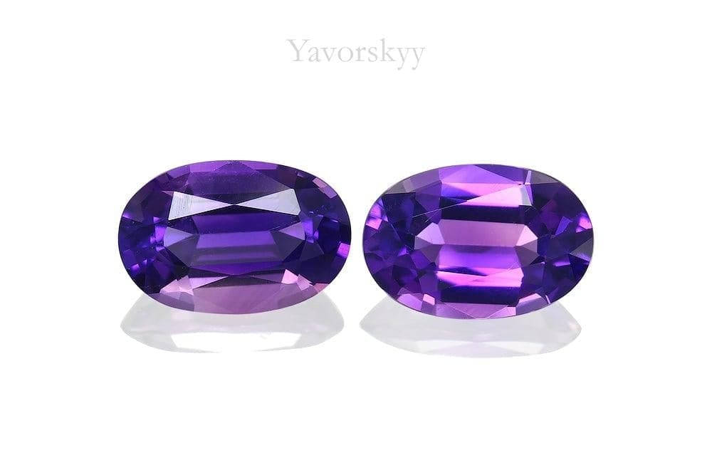 A matched pair of amethyst 0.78 carat front view picture