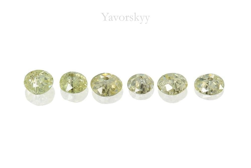 Back side image of 0.38 ct white diamond beads