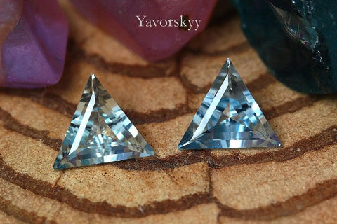 Image of trillion aquamarine 0.47 ct pair 