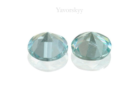 Round cut aquamarine pair