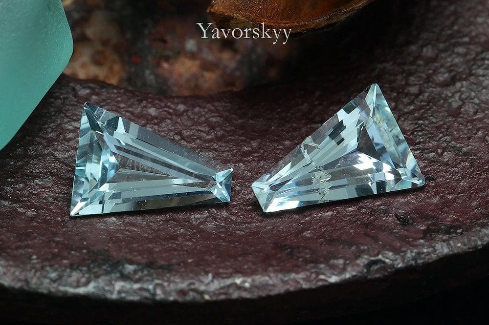 Aquamarine photo on top of tourmaline crystal