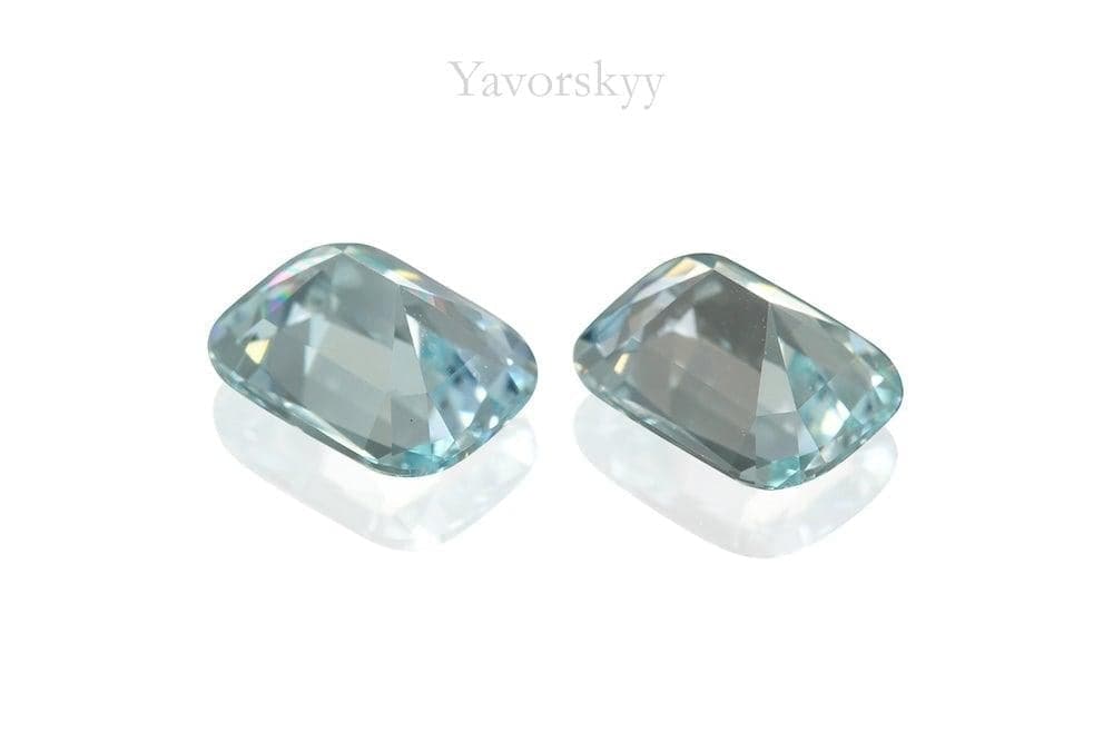 Photo of bottom view of aquamarine 1.11 carats matched pair
