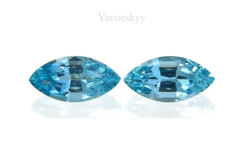 Matched pair aquamarine marquise 1.81 cts front view photo