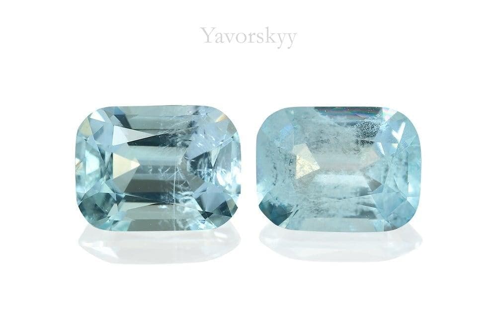 A matched pair of aquamarine 1.91 carats front view picture