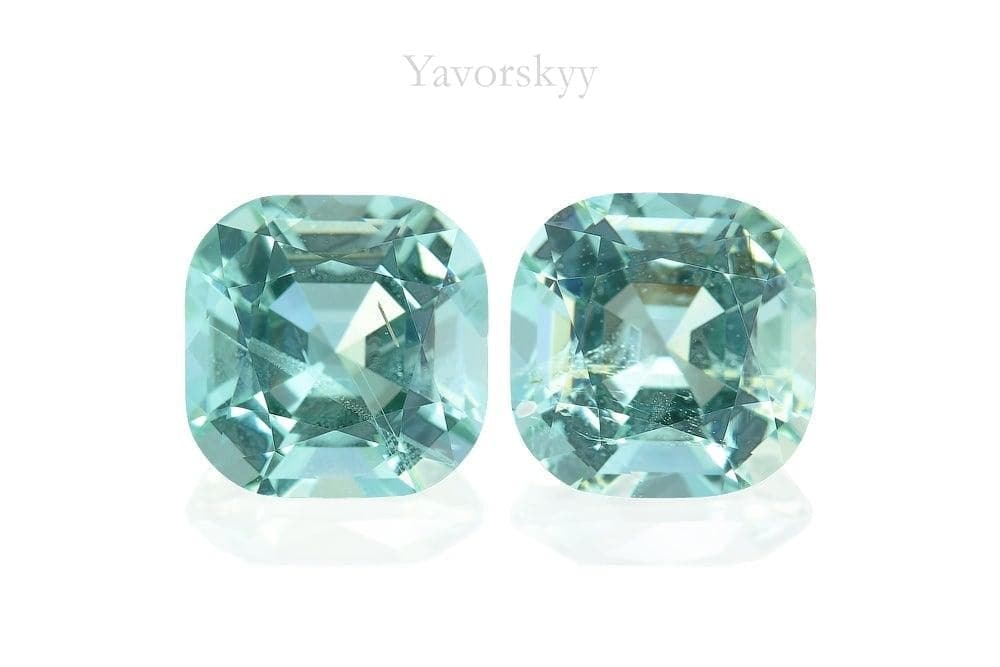 Front view picture of matched pair aquamarine 3.04 cts