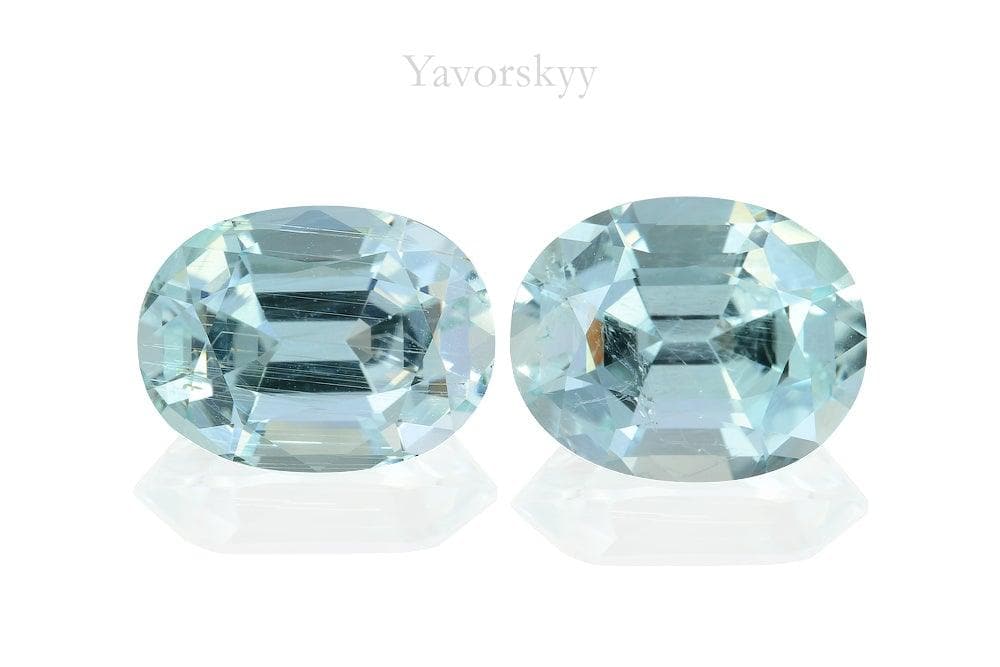 A pair of Aquamarine oval 8.86carats front view image