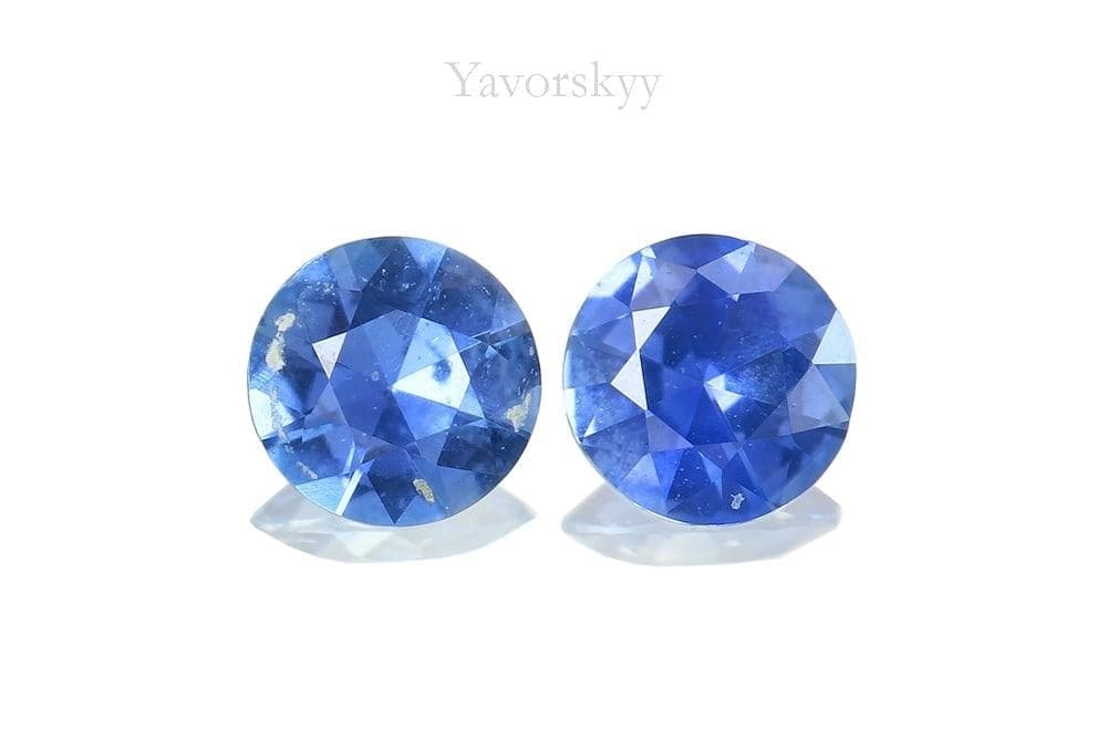 A match pair of blue sapphire round 0.38 ct front view image