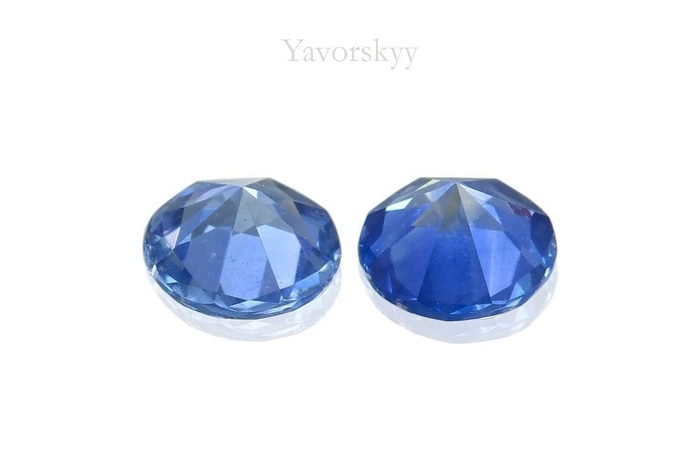 Image of bottom view of blue sapphire 0.38 ct matched pair