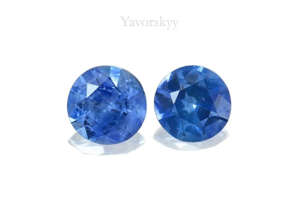 Pair of blue sapphire round 0.41 carat front view image