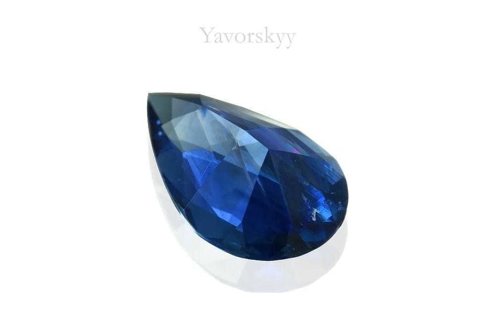 Pear blue sapphire 1.48 carats bottom view photo