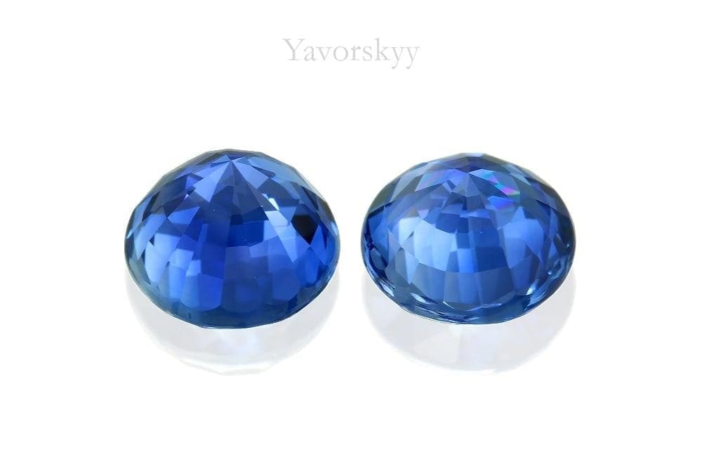 Image of match pair blue sapphire 1.88 cts round cut