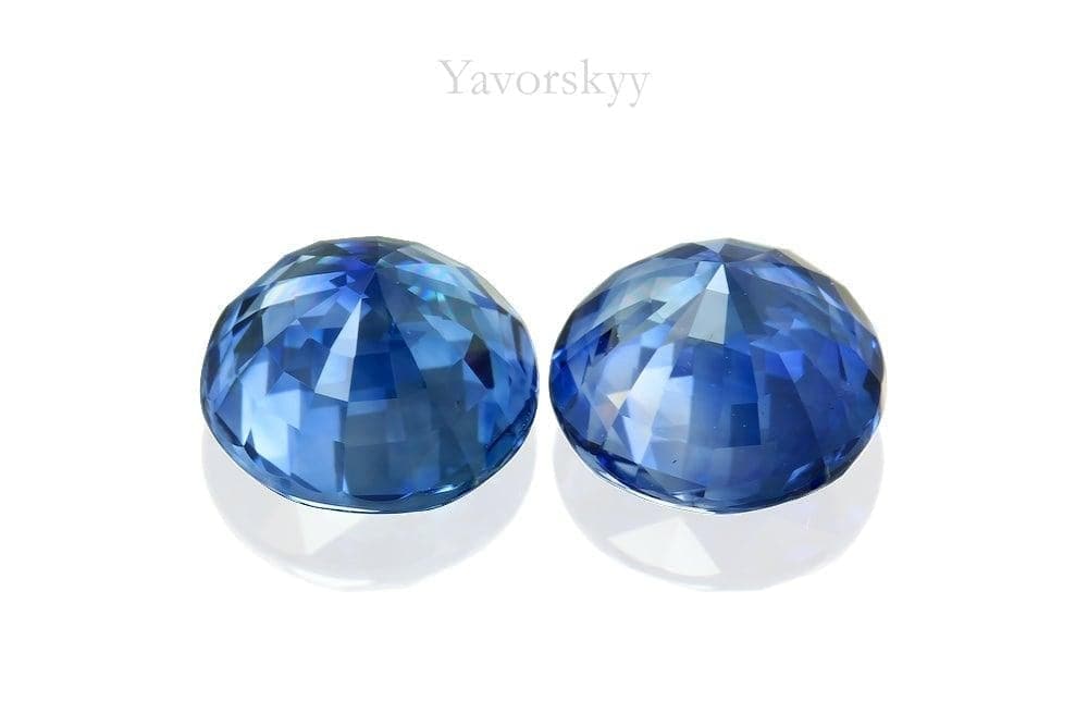 Image of match pair blue sapphire 2.16 carats round cut
