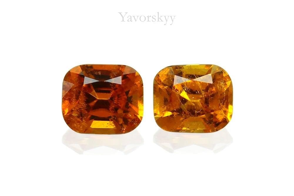 A matched pair of clinohumite cushion 0.36 ct front view image