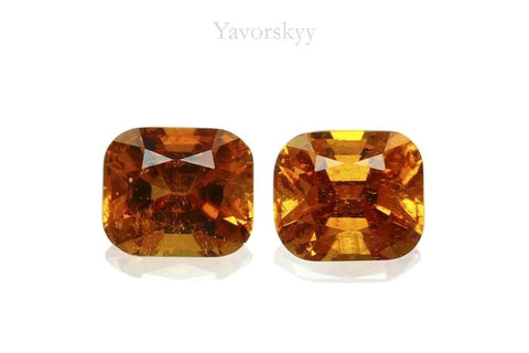 Top view picture of cushion clinohumite 0.49 cts matched pair 